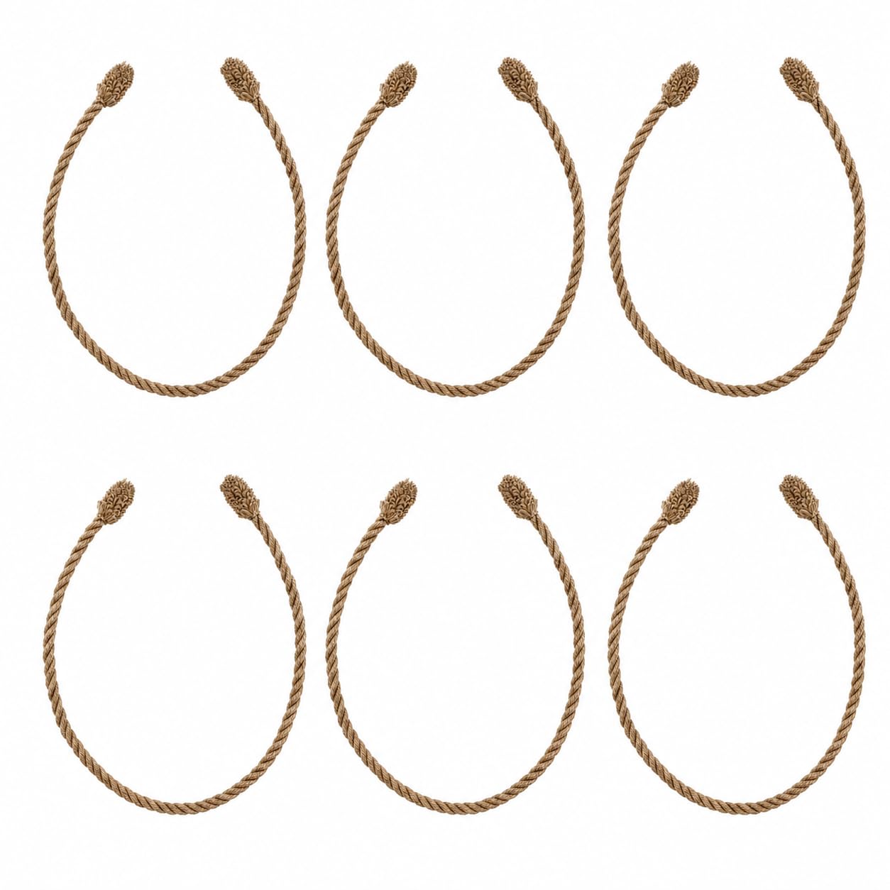 Decorative Twist Ties 6 Pack 16 inches (Jute Rope) (Jute Rope)