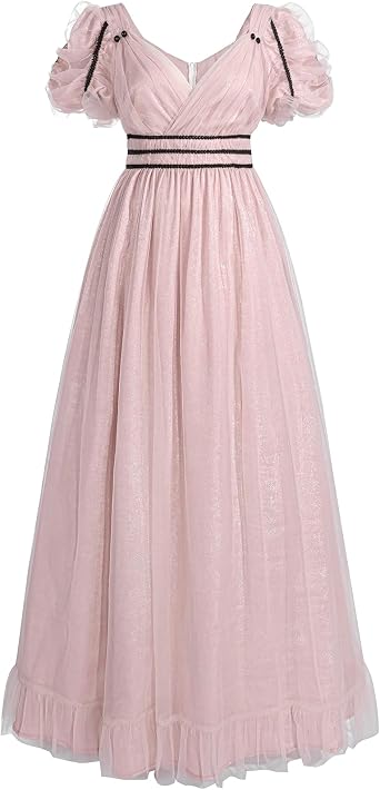 NSPSTT Pink Regency Dress Women Regency Ball Gowns 1800s Princess Costume for Adults