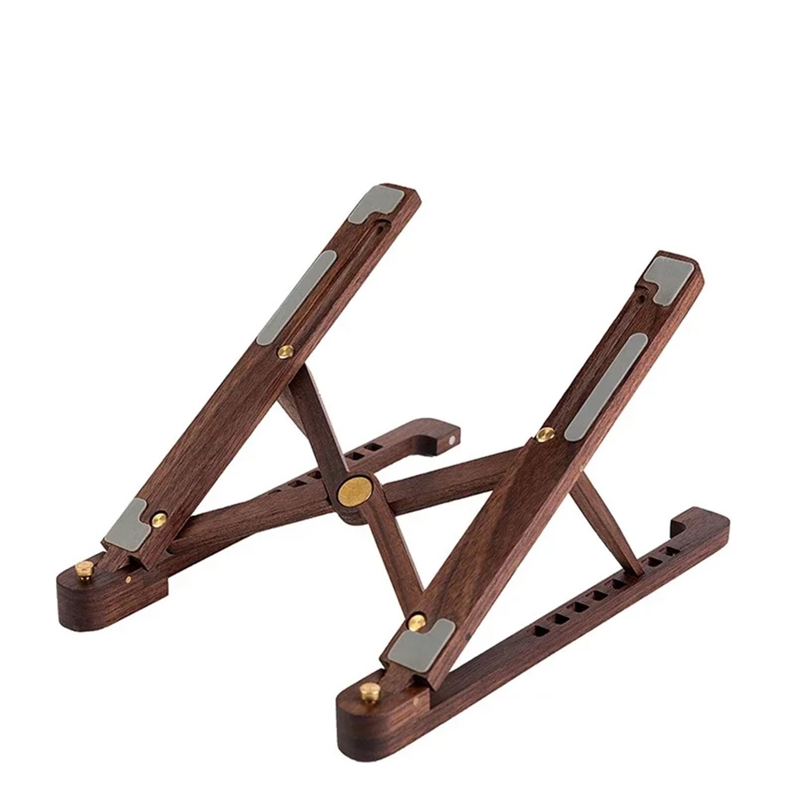 Supporto PC Portatile Supporto for laptop in legno pieghevole 8 livelli supporto for notebook portatile regolabile in altezza for computer 11-17'' per Scrivania(Zelkova)