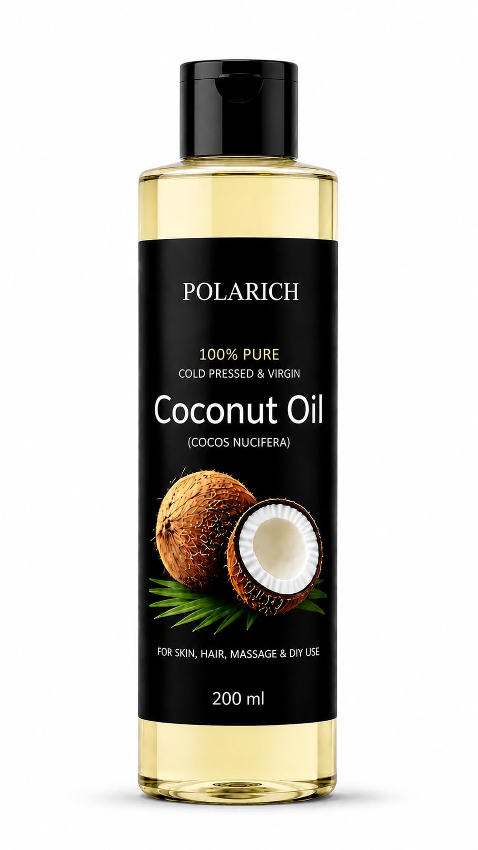 Set Of 1 Pure Cold Pressed Extra Virgin Coconut Oil 200ml for Hair Growth Hair Care Moisturizing Skin Care Body Massage Carrier Oil-picture-34