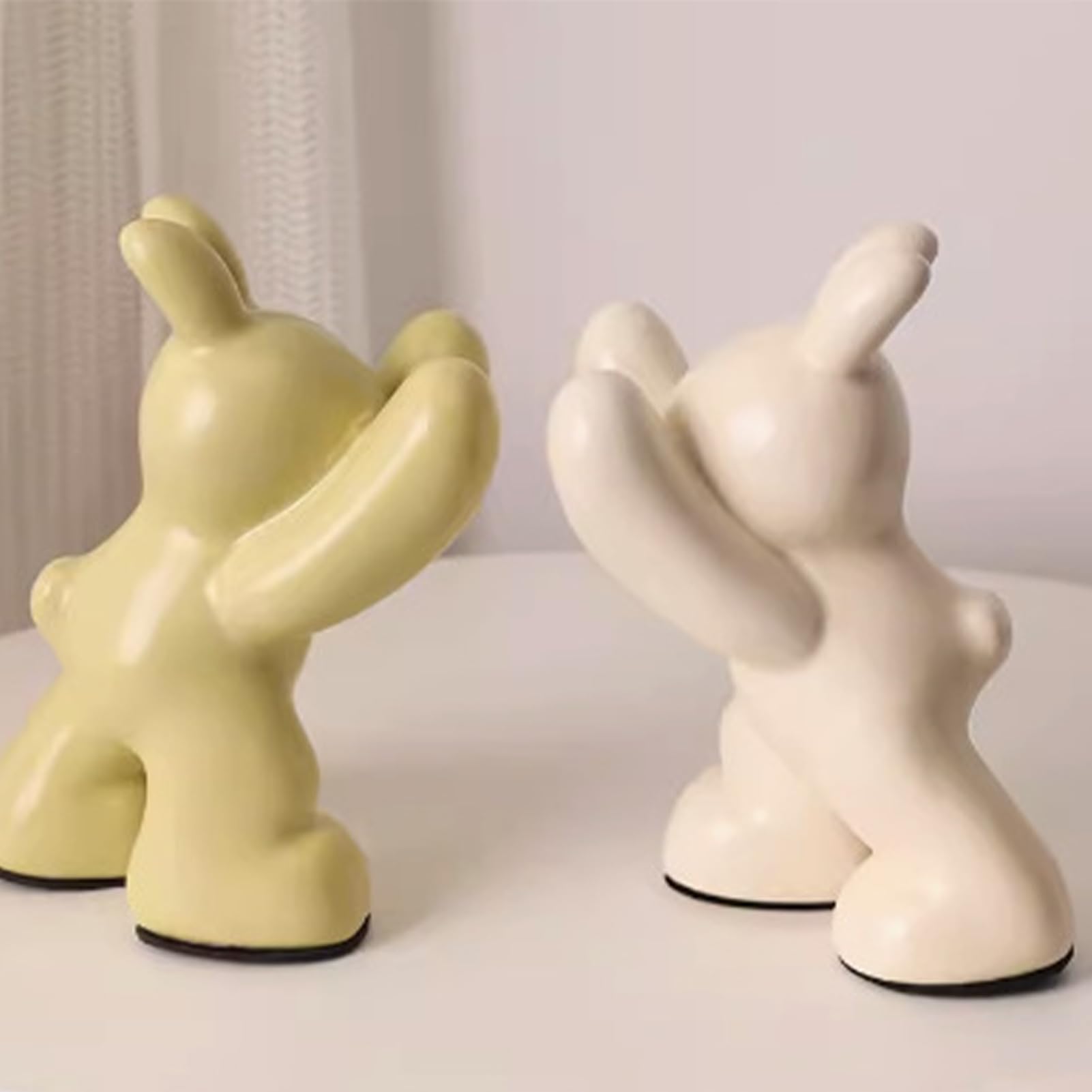 Podpórki Do Książek Na Podtrzymujący Książki Na Półce | Ceramiczna Rzeźba w Kształcie Króliczka, Organizery dla Miłośników Czytania