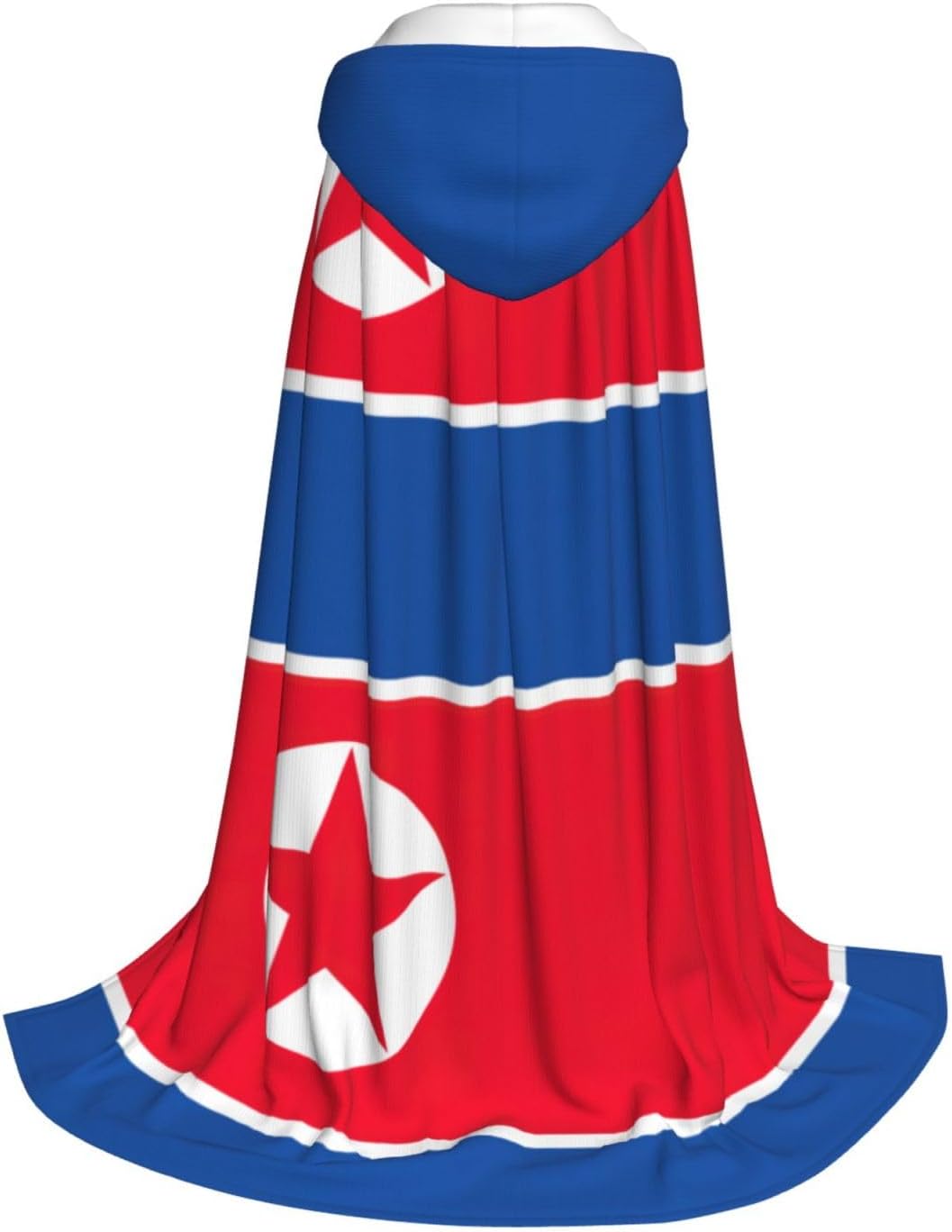 Korean flag print Wizard Hooded Robe Medieval Cape Renaissance Cloak for Men Women Halloween Costume