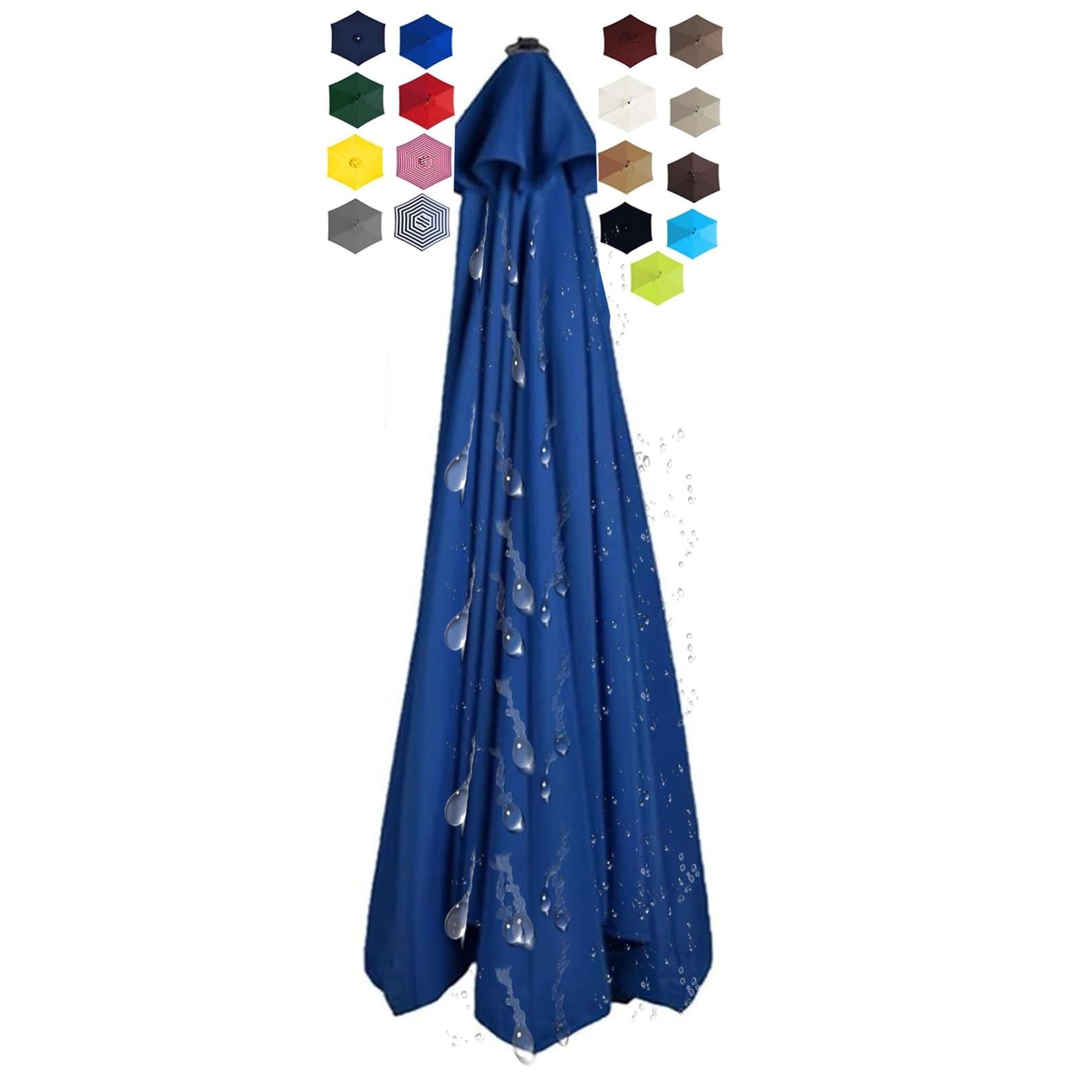 270cm/8 Ribben Ronde Parasoldoek Vervangende Hoes - Waterdicht Polyester Luifel Cover
