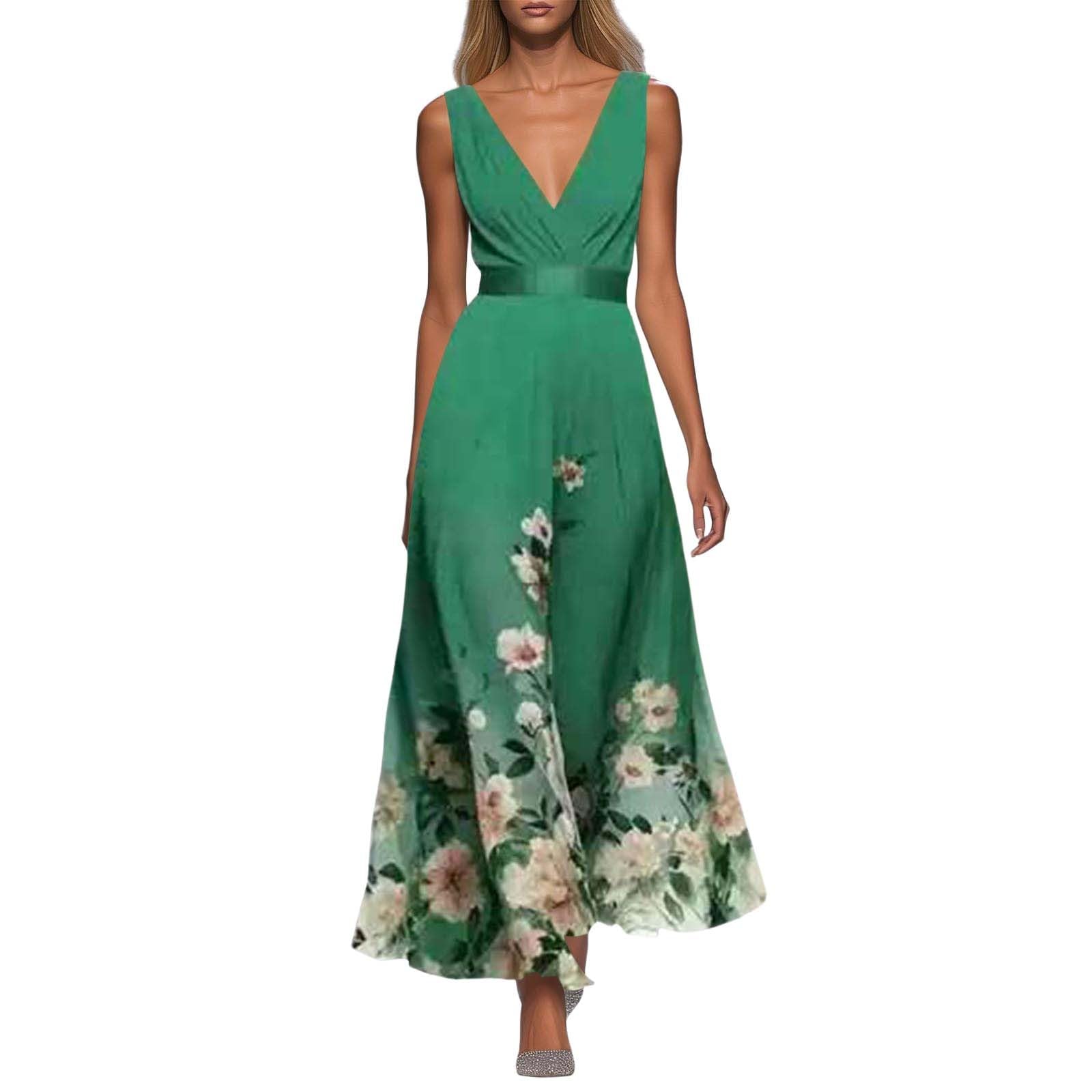 Robe de soirée longue col en V avec taille empire flatteuse - 5