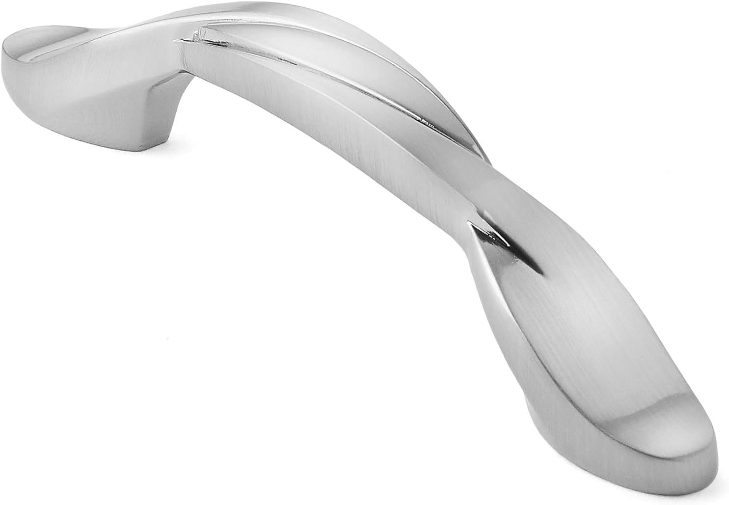 10 Pack Solid Braided Kitchen Cabinet Pulls Handles (3 Hole Centers) - Drawer/Door Hardware - Style M260 - Satin Nickel