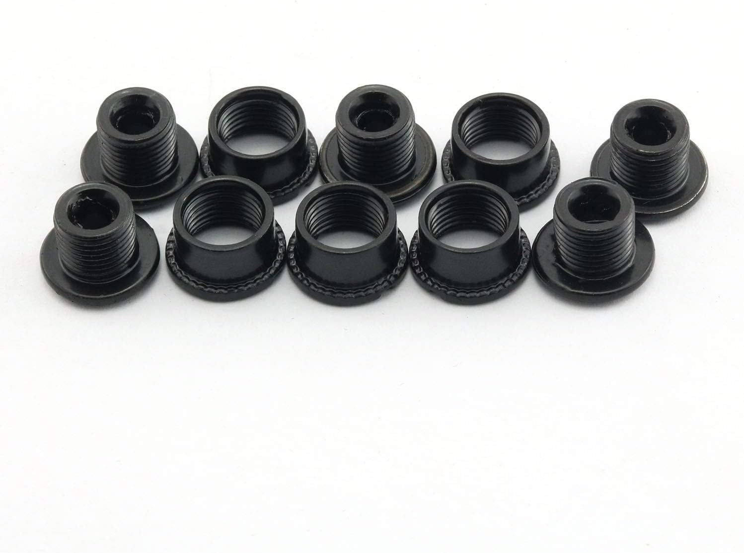 5pcs MTB Chainring Screw Mountain Road Bike Refitting Crankset Parts 4.9mm Fixing Bolts for Single Chainwheel Black