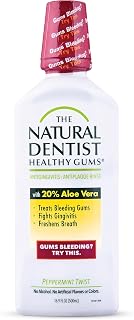 Natural Dentist Healthy Gums Mouthwash: Alcohol-Free Antigingivitis Rinse with 20% Aloe Vera, Bleeding Gums & Chemo Safe, 16.9oz