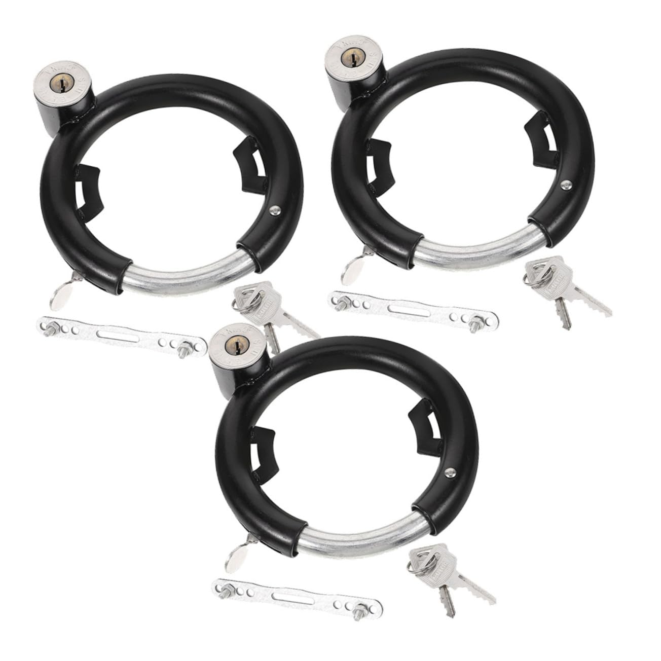 HANABASS 3sets Heavy Duty Bike Lock Portable Anti-Theft Cycling Security Lock Keys Wear-Resistant Design for Bicycles Mountain Bikes and Scooters