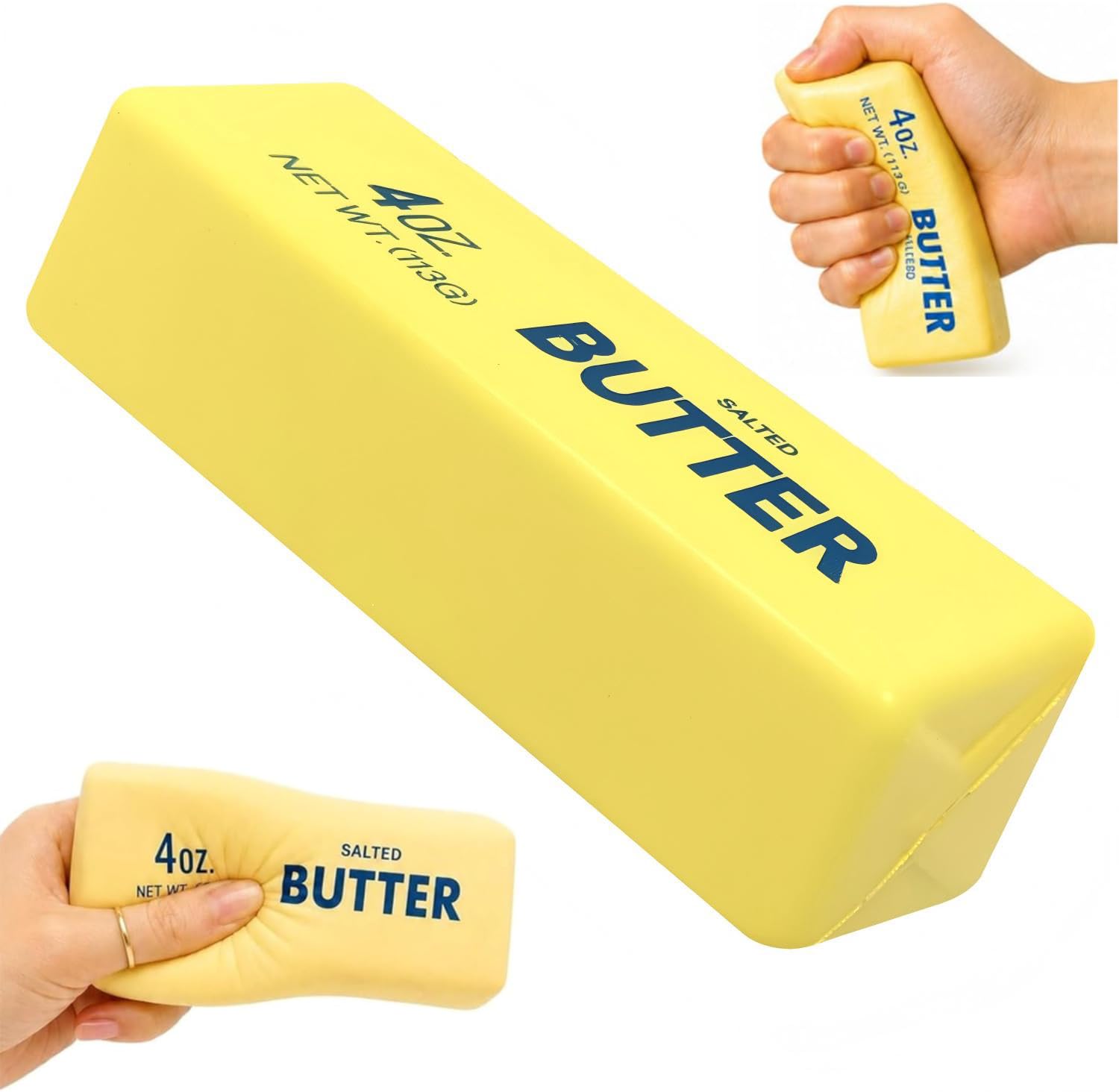 Butter Squishy Toy - New Realistic Butter Stick Squeeze，Slow Rising Squishies Butter Squeeze Sensory Toys，Anxiety & Sensory Relief, Office, School & Daily Use (Yellow)