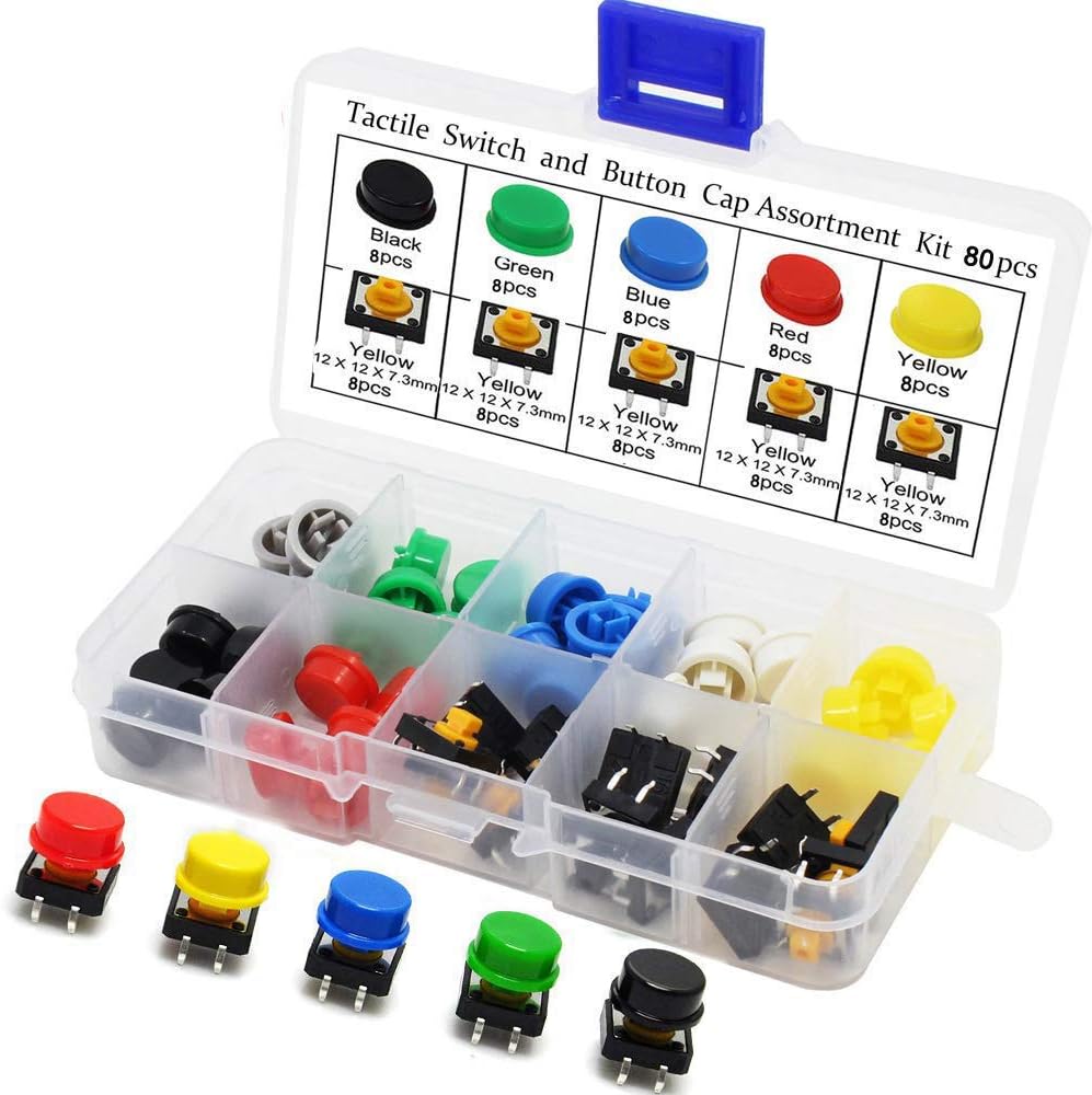 RUNCCI-YUN Mini Momentary Push Button Switch,80 Pcs Tactile Switch ...