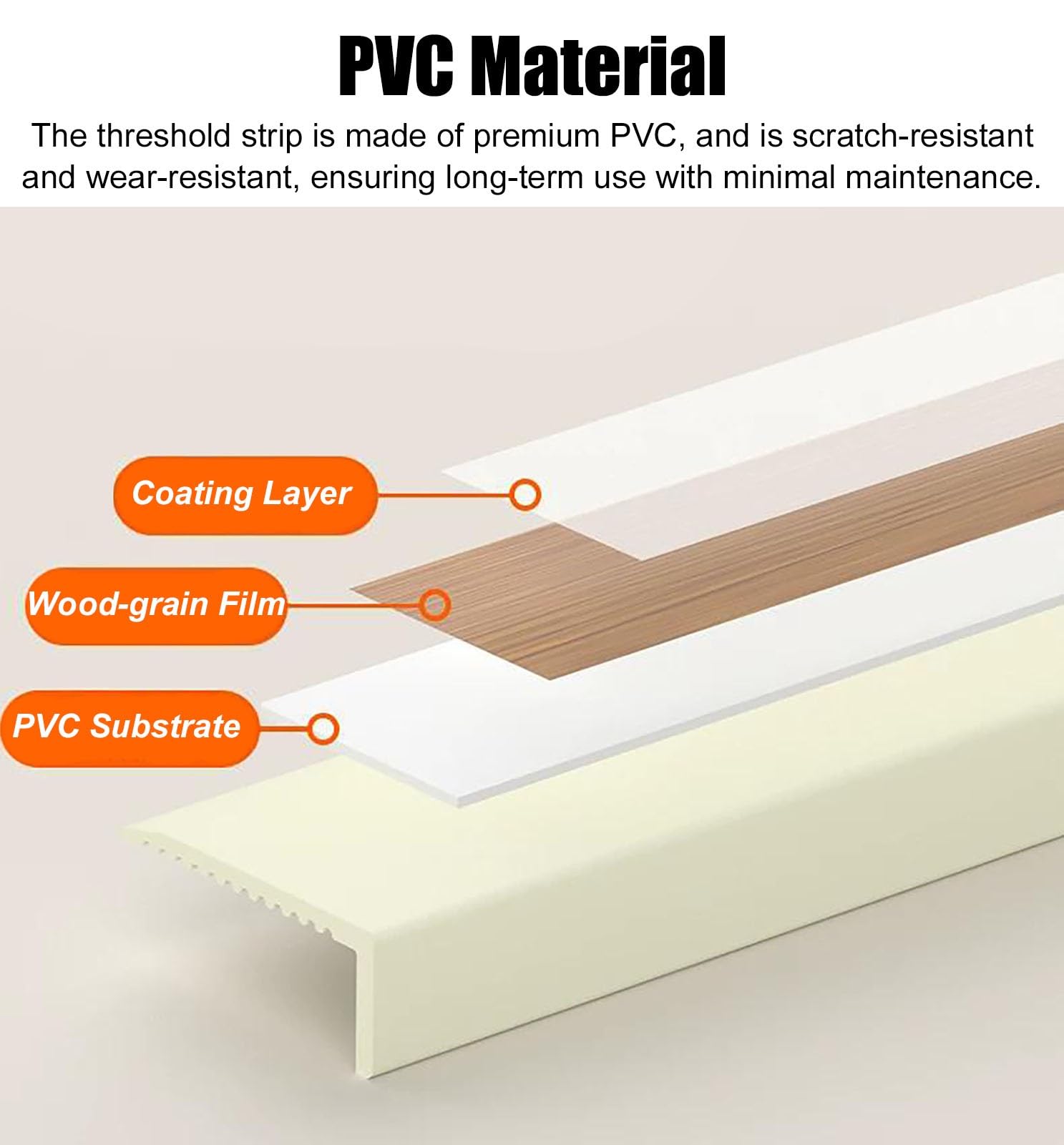 Perfil de Transición para Suelo Perfil de Transición En Forma de L, Cubierta de PVC para Umbral de Puerta, Perfil de Remate para Suelos