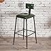 Lwjjby Styl vintage industrialne krzesła barowe stołki barowe z podnóżkiem design talerz stołek barowy z oparciem (kolor: C)