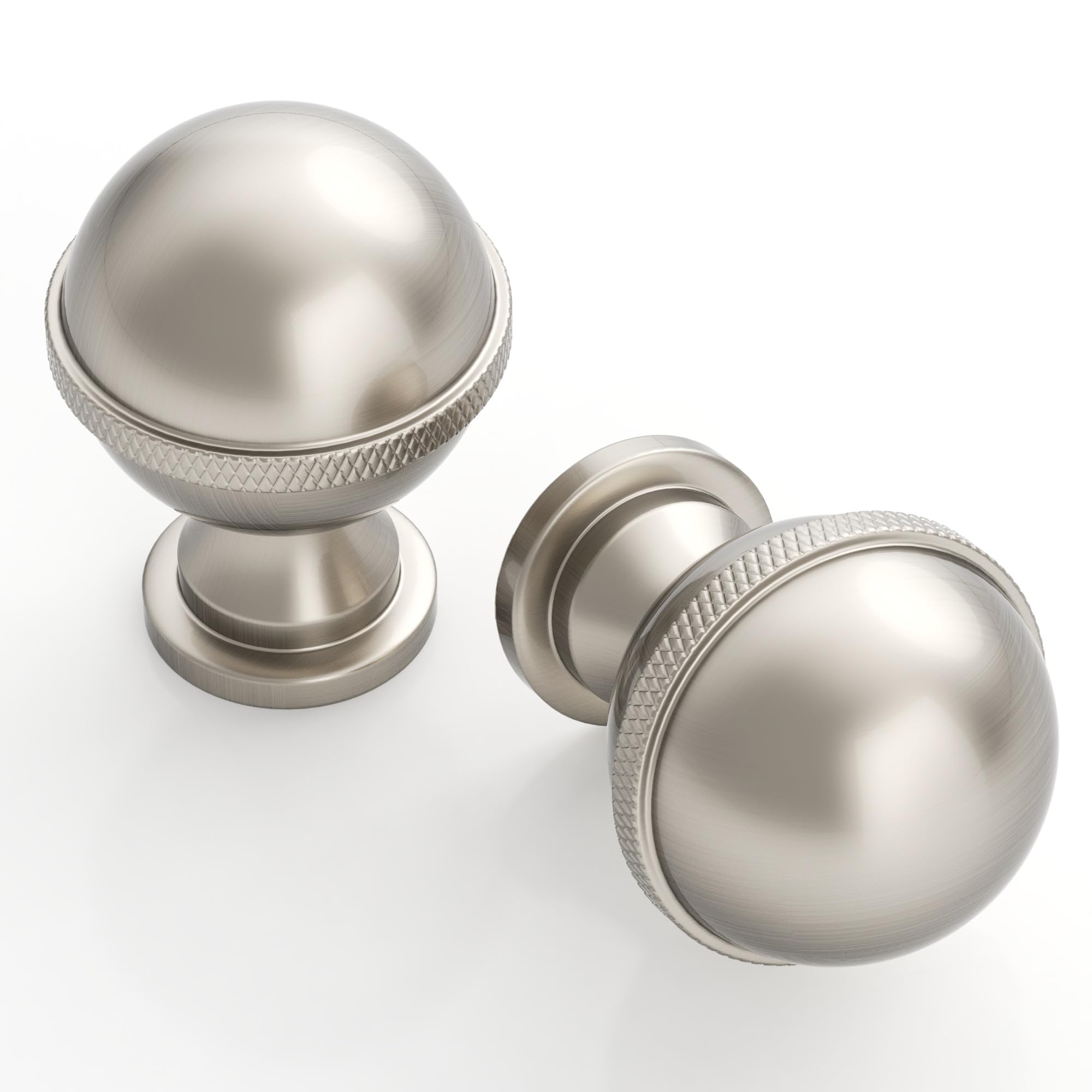 9BUILD 10 Pack 1.2 Inch Brushed Satin Nickel Cabinet Knobs for Kitchen, Drawer, Round Dresser - Knobs for Cabinets and Drawers