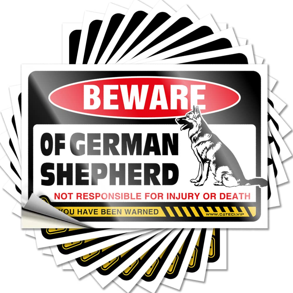 Retro Wall Quote | Beware of German Shepherd Encouragement for Quick Decor(8X12CM)