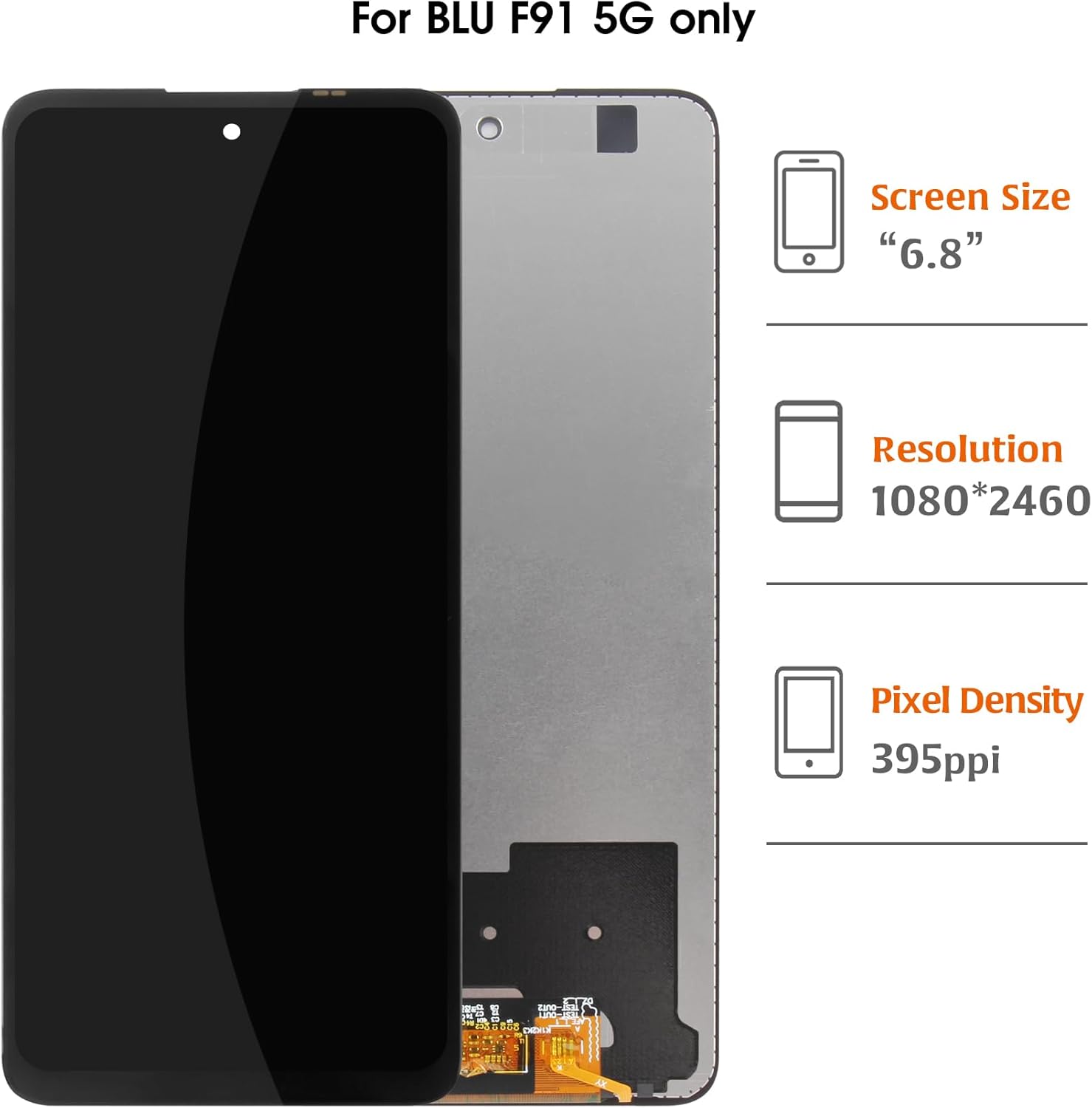 Original for BLU F91 5G 6.8" LCD Screen Replacement V0650WW LCD Display Touch Digitizer Screen Assembly with Repair Tools