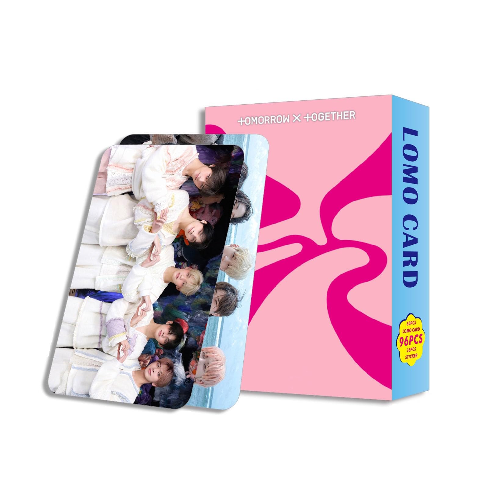 ShaoKun 96PCS TXT 2025 New Photocard Sets,60PCS TXT Lomo Cards and 36PCS Waterbottle Stickers Gift for Fan Collection (Blue)