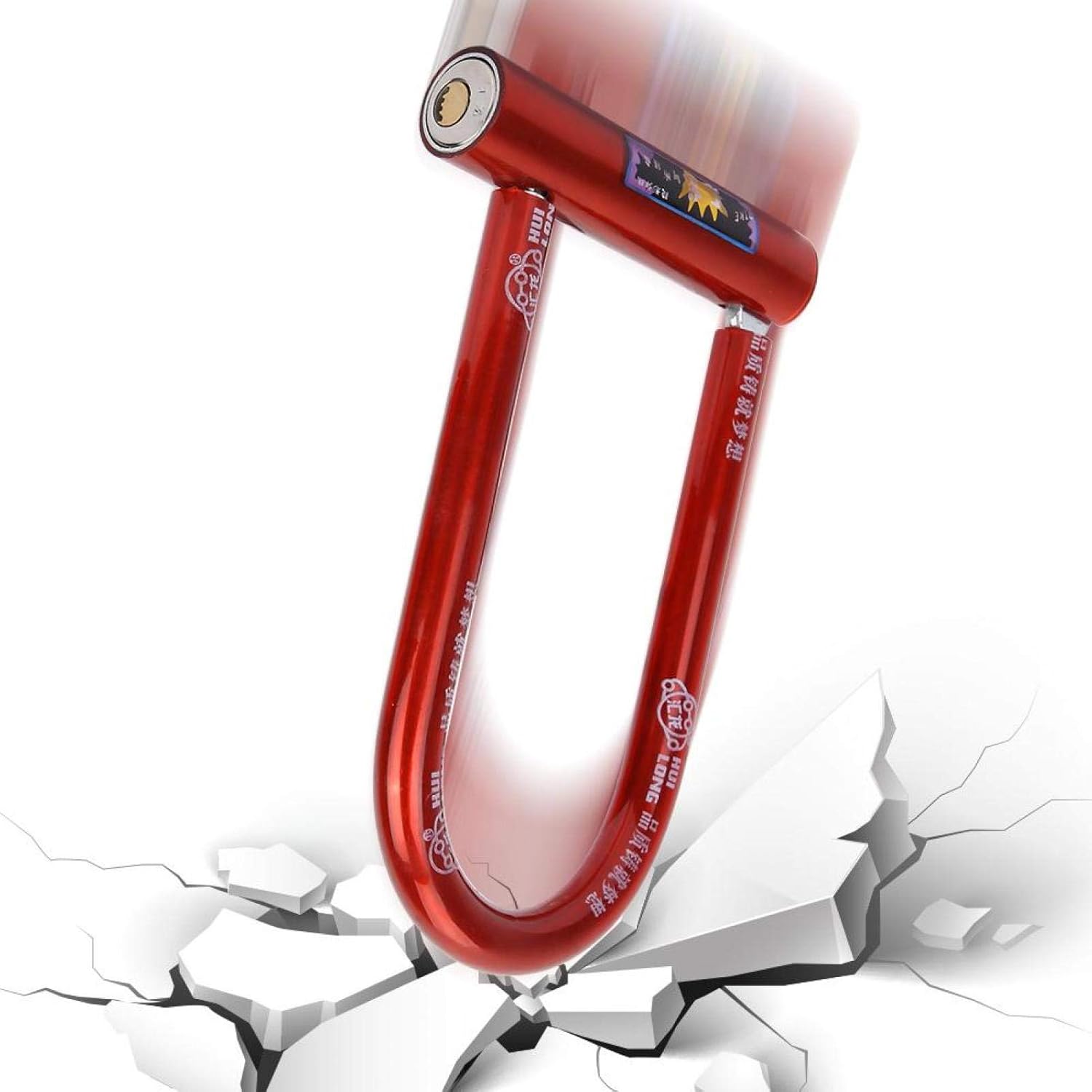 Anti Theft Waterproof Rustproof Pure Copper Core Locks,Bike U Shaped Steel Lock, Suita for Office Doors Motorcycles and Shop Doors (Blue), Bike U Shaped Steel Lock, Anti Theft Waterproof Rubi (Red)