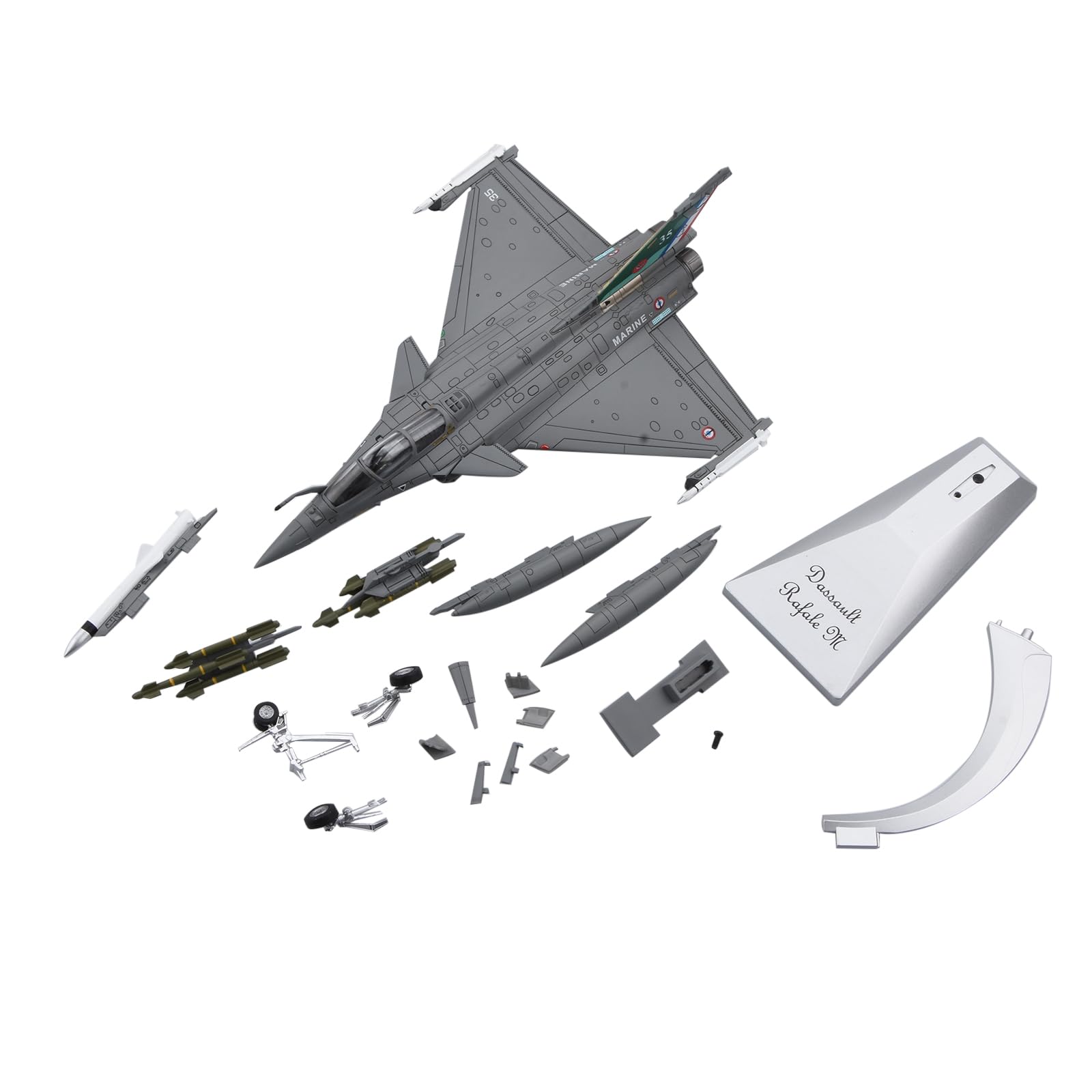Avión de combate tipo M Rafale de la Fuerza Aérea Francesa 1:72, modelo de avión de combate fundido a presión en miniatura para colección