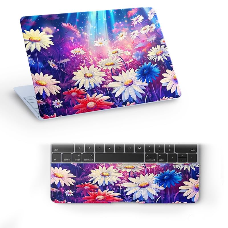 Floral F44 Top+Wrist Pad Vinyl Laptop Skin/Sticker/Cover for 14 Inches Laptops Laminated-Removable-HD Quality Compatible for Hp-Dell-Sony-Lenovo-Asus etc.(13.8×9.6 Inches)