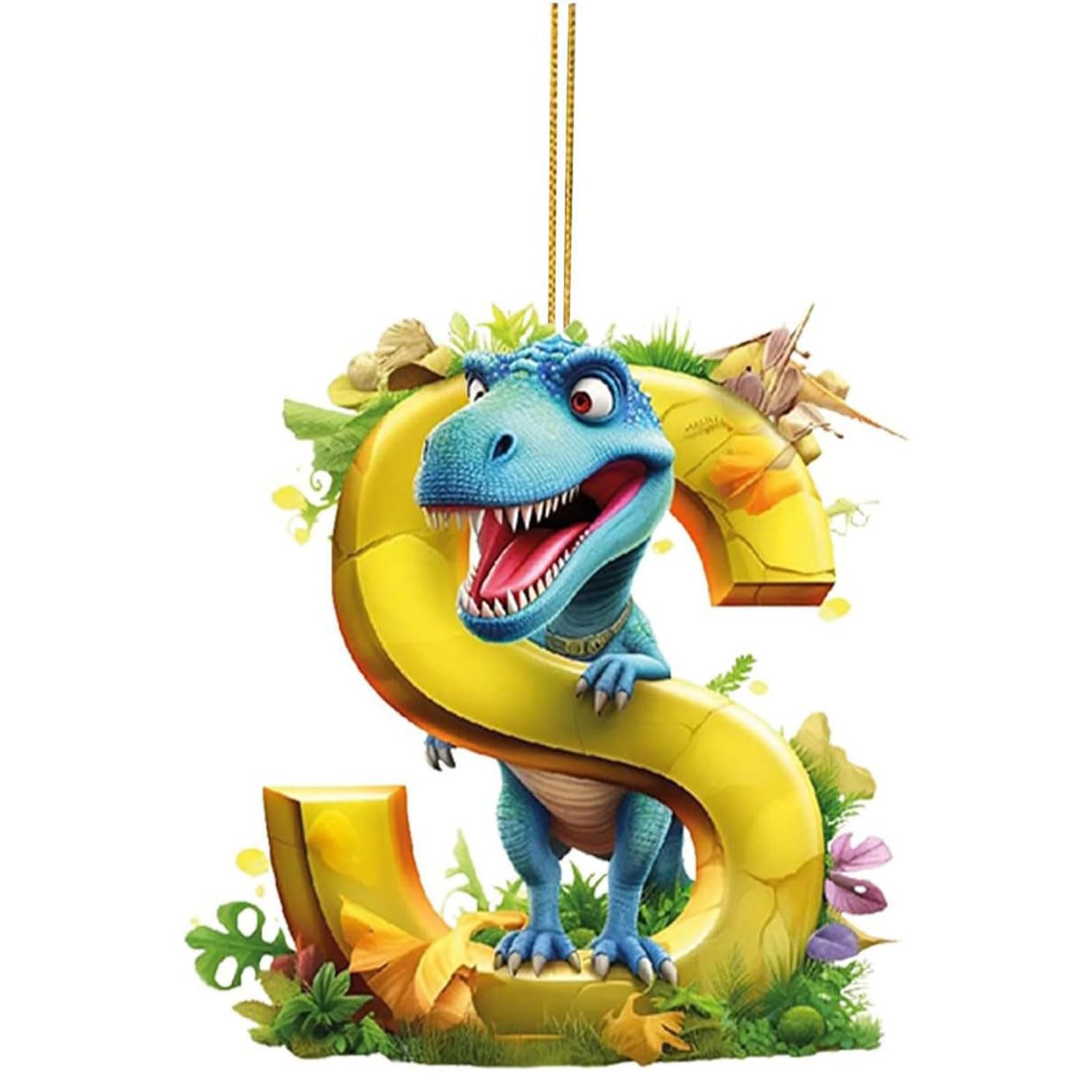 Christmas Animal Ornament 26 Letter Cartoon Pendant for Kids Gifts Acrylics Figures Hanging for Christmas Tree Pendant Miniature Tree Ornament