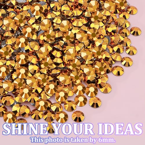 Image of 25000Pcs Resin Rhinestones for Crafting, Mine Gold 2-6mm Mixed Sizes Non Hotfix Flatback Gems with 1Pcs Glue, Bedazzling Crystal for DIY Craft Clothing Mugs Tumblers Shoes Fabric Decor Nail Art