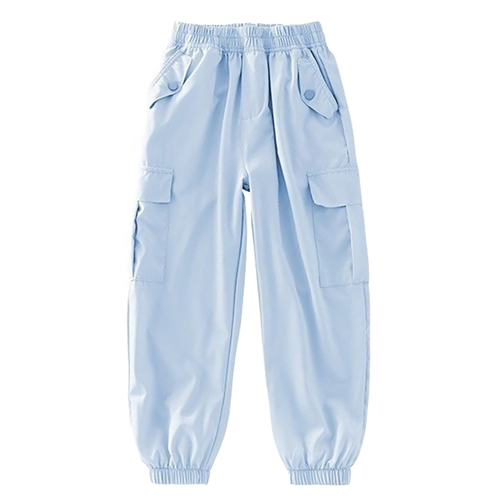 Genérico Pantalones Baggy Niño Pantalones Deportivos Urbanos para Niño con Bolsillos Cargo y Cintura Elástica Ideales para Temporada Primavera Verano