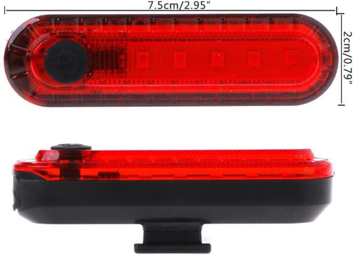 ARTSZY 2 Pezzi Luce Posteriore for Bicicletta Intelligente, LED Ultra Luminoso Avvertimento Torcia for Bicicletta USB Ricaricabile Impermeabile 4 Modalità Luce Opzioni for la Sicurezza in Bicicletta,R