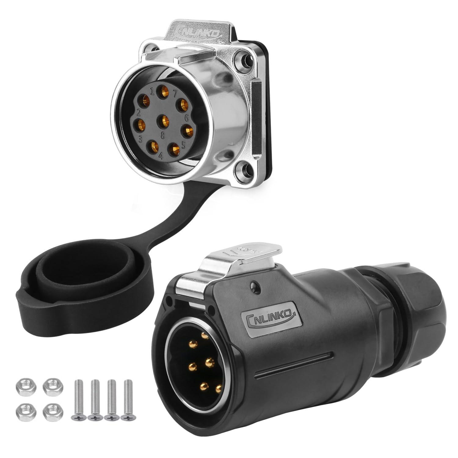 Amazon.com: CNLINKO 8 Pin 15Amp Power Industrial Circular