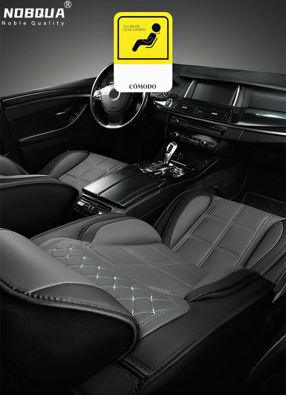 Fundas Asientos Coche Universales, Funda Asiento Coche Cuero para 5 Plazas, Fundas para Asientos de Coche Delanteros y Traseros, Accesorios Interior Universal para Sedán SUV Camioneta