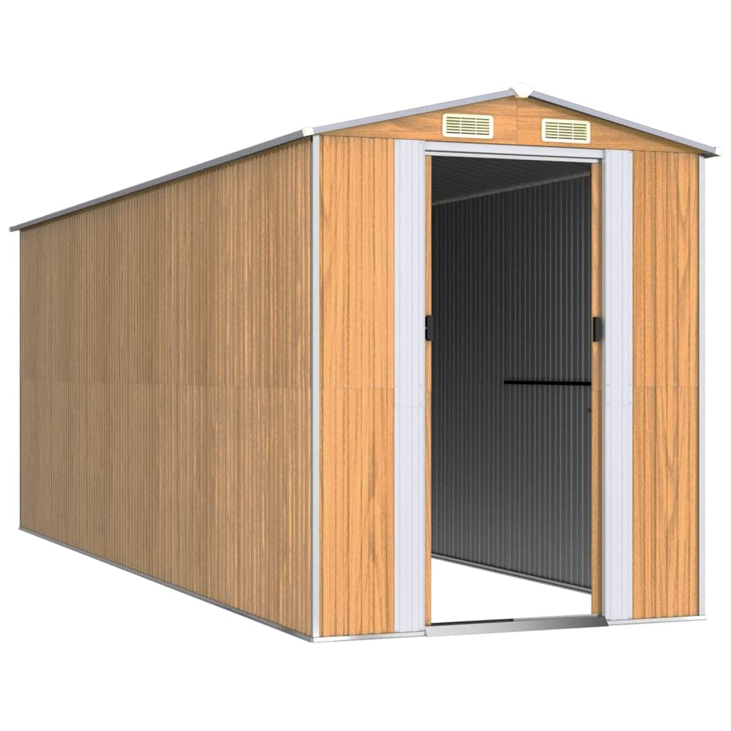 Générique Abri de Jardin Marron Clair 192x523x223 cm Acier galvanisé,Maison & Jardin,Pelouses & Jardins,Vie en extérieur,Structures extérieures,Cabanes & abris de Jardin,3147475
