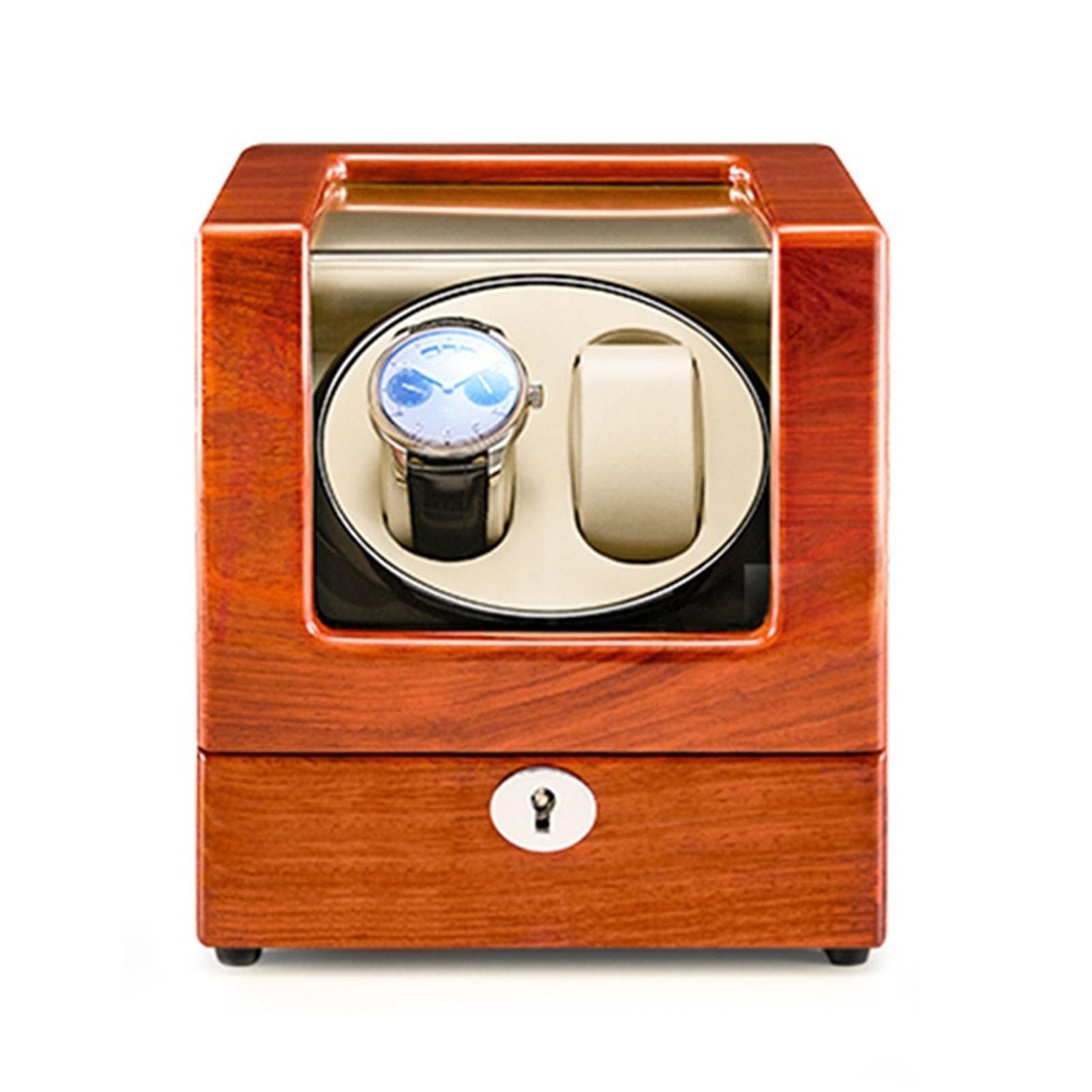 MYUYEE Double Watch Winder For Automatic Watches Solid Wood Shell Extremely Silent Motor Suitable For Ladies And Men'S Wrist (A)