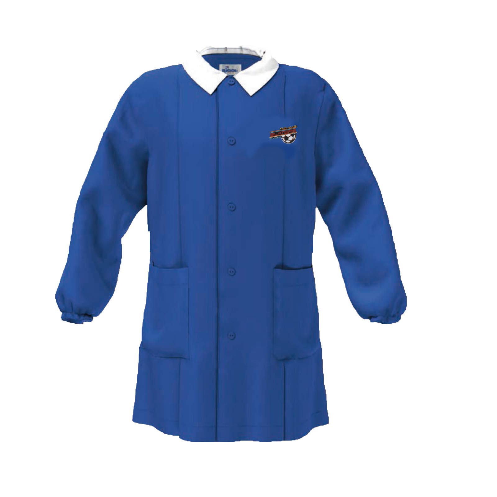 siggi Grembiule Scuola Linea Happy School - Elementari Bambino Colore Blu 4016 con Ricamo - Apertura con Zip, Colletto Bianco. Blu 65