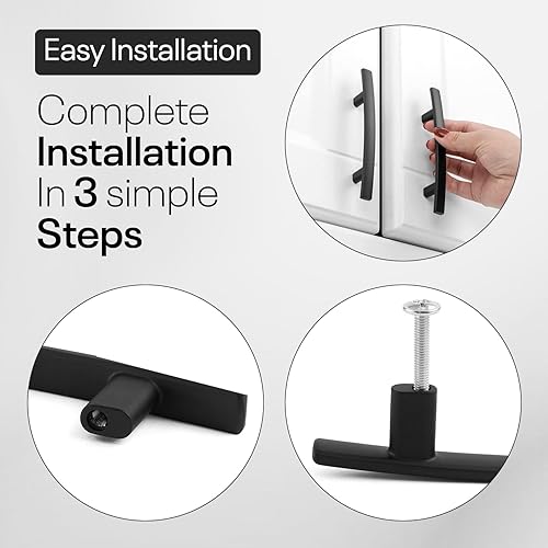 Miniatura 7 de Manijas de cocina para gabinetes, 3 pulgadas de agujero a agujero, 5 pulgadas de largo, paquete de 10 manijas de gabinete de cocina, manijas