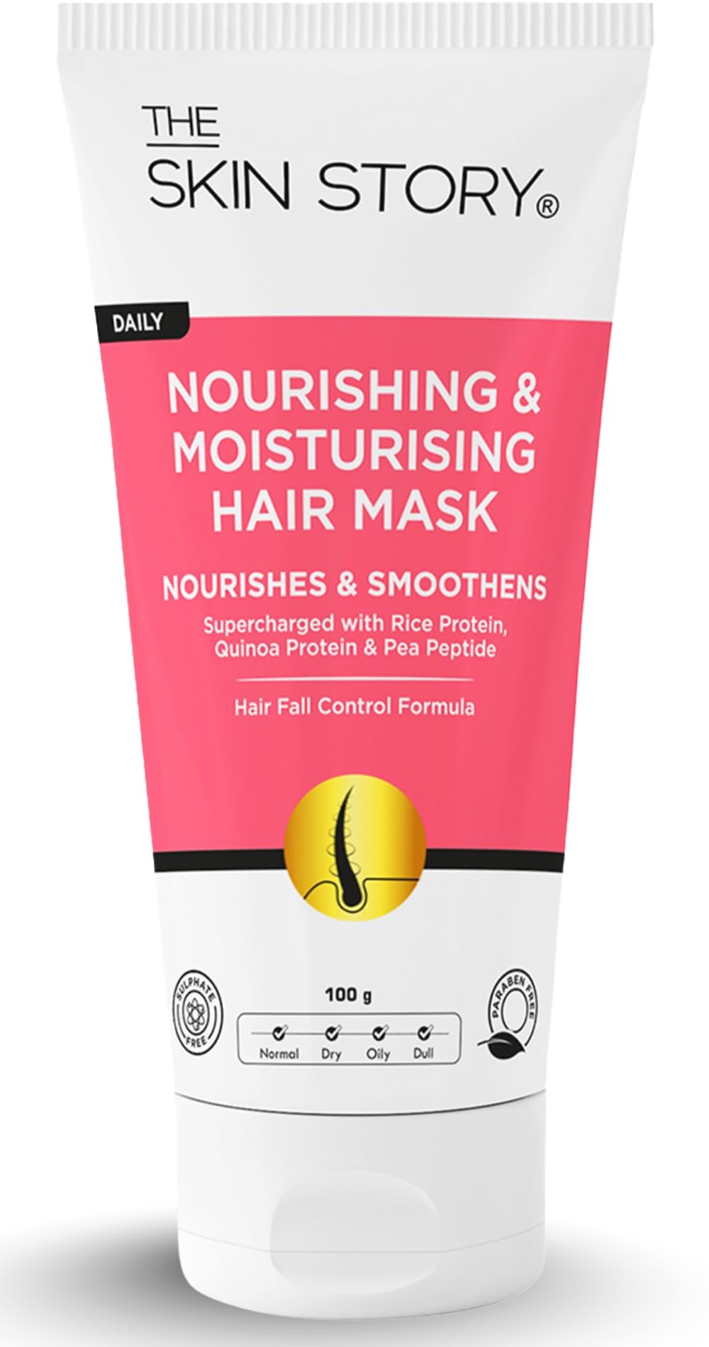 The Skin Story Moisturising Hair Mask with Rice Protein, Anti Hair Fall, Deep Nourishment & Frizz Control, Strengthens, Repairs & Softens Hair, Suitable for All Hair Types, Men & Women 100gm-image-24