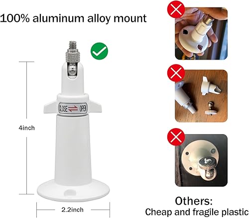 Miniatura 5 de (Metal 2 unidades) Soporte de pared de seguridad ajustable de 360 grados para Ring Stick Up CamRing Outdoor Cam PlusWyze CamEufy CamArlo Cámaras, se