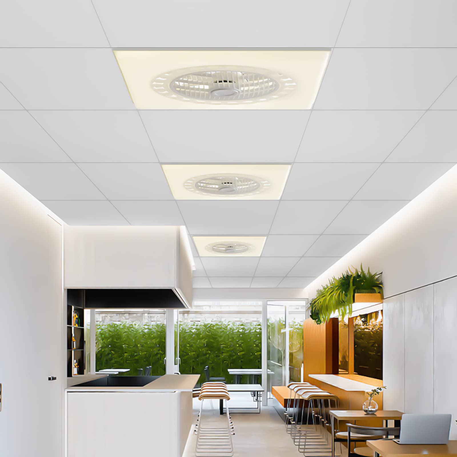 Ventilateur de plafond pour chambre à coucher avec lumière et télécommande