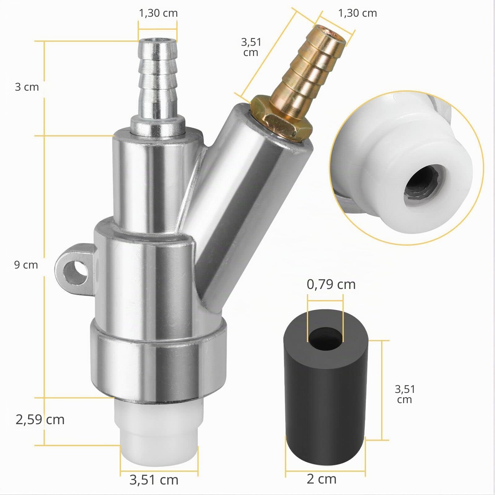 Pistolet de Sablage à Air Pistolet de Sableur Kit Outil de Pistolet de Sablage avec une Buse de Sableur en Carbure de Bore de 8mm Buses de Sablage pour Pièces d'Armoire de Sablage Abrasif