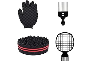 Magic Hair Styling Kit: Curl Sponge, Metal Pick Comb, Styling Combs for Afro Twist