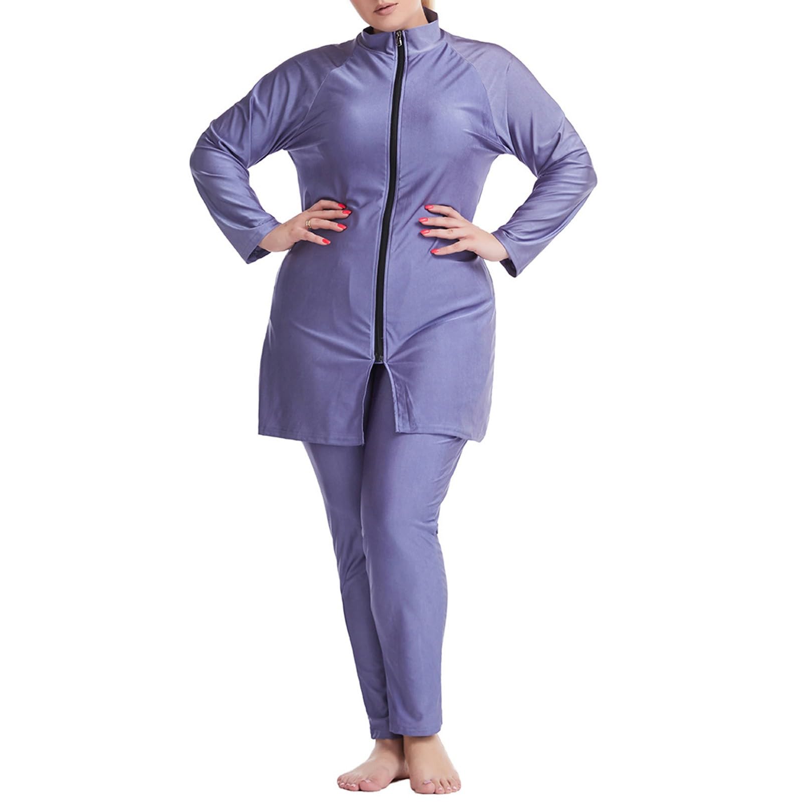 Générique Costume da bagno completo Burkini a maniche lunghe con Hijab e Pantaloni