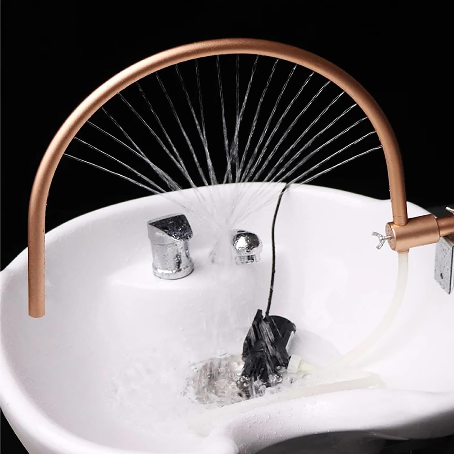 Spa bateria umywalkowa głowica cyrkulacji wody, rama spa do salonu szampon łóżko akcesoria do masażu, szampon łóżko miska mycie salon fryzjerski styl pielęgnacja skóry głowy wodospad regulowany