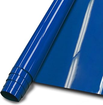 Premium Shiny Thick Patent Vinyl Material for Arts and Crafts - Durable, Vibrant, and Versatile Crafting Supply for DIY Projects. Blue, 50" Wide x 5 Long, 11 Gauge Thick.