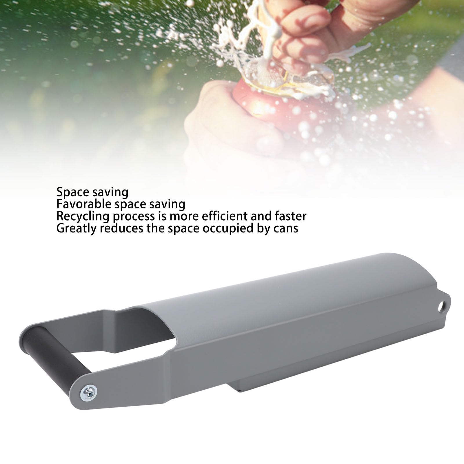 Aluminium-Dosenverdichter, professioneller Dosenzerkleinerer aus Metall zum Recycling, robuster Dosenzertrümmerer mit platzsparendem Design für 16-Unzen- und 12-Unzen-Dosen, (Grau)