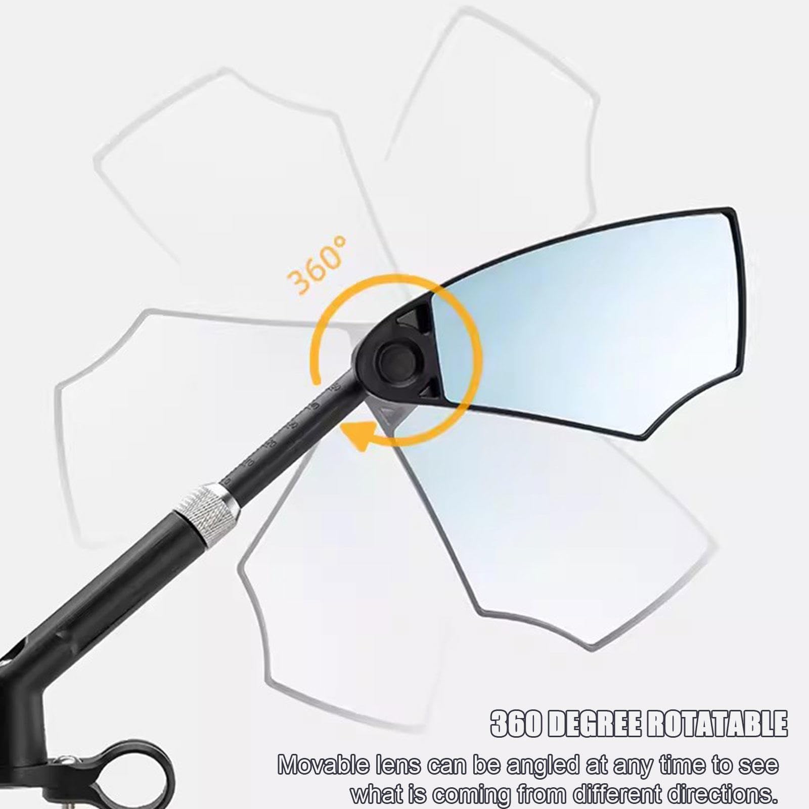 Specchietto Manubrio Bici Antiriflesso Resistente Ai Graffi - Specchietto Retrovisore per Bici con Asta Retrattile - Adatto per Manubri da 20-23 Mm e-bike Mountain Road Bike,Right
