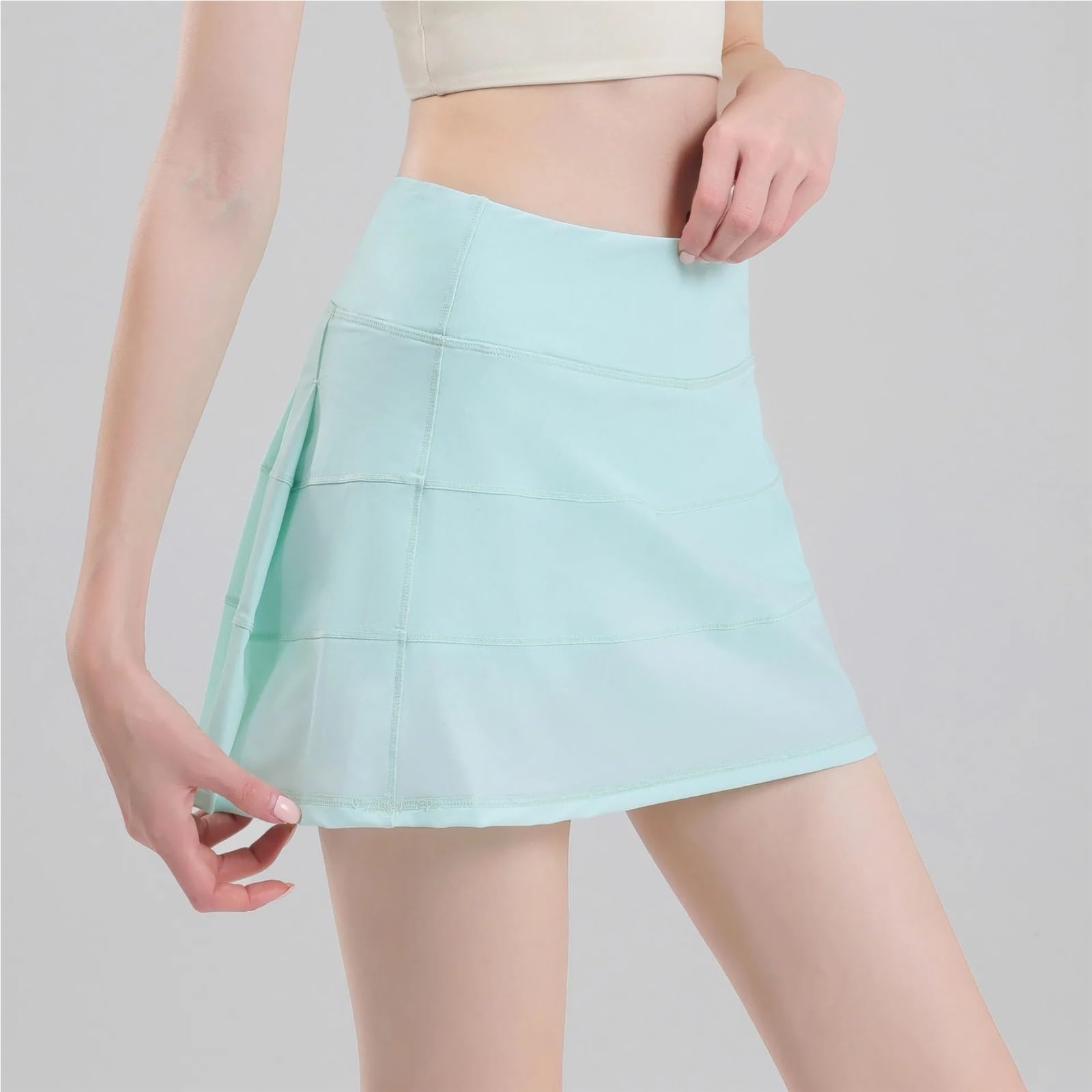 Falda Corta de Tenis Transpirable for Mujer, Faldas Plisadas Yoga, Falda Cintura Alta for Correr en el Gimnasio para Mujer
