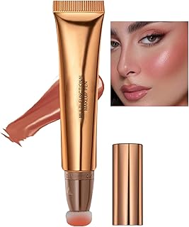 Soft Cream Blush Makeup, Liquid Blush for Cheeks Cream Blusher Super Silky Cream Blush Stick Weightless, Long-Wearing, Smudge Proof (Peach Pink)