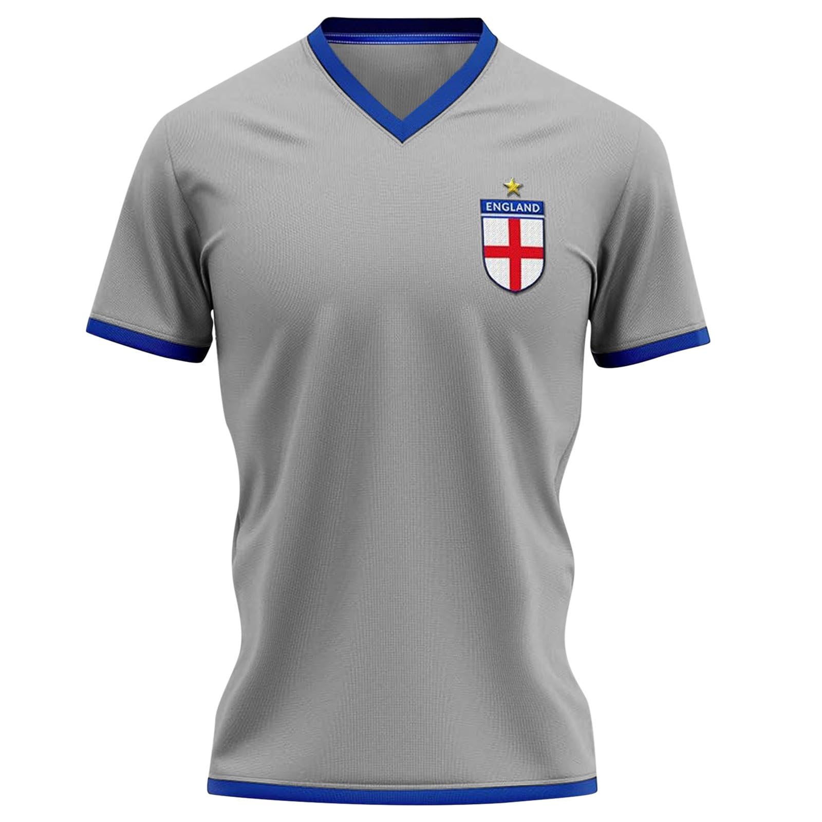 WILLBEST England Football Shirt with England Printed Back - for Men and Women V Neck Breathable Fabric Unisex 2026 Football Scotland Supporters Euros Soccer Training Size S-4XL