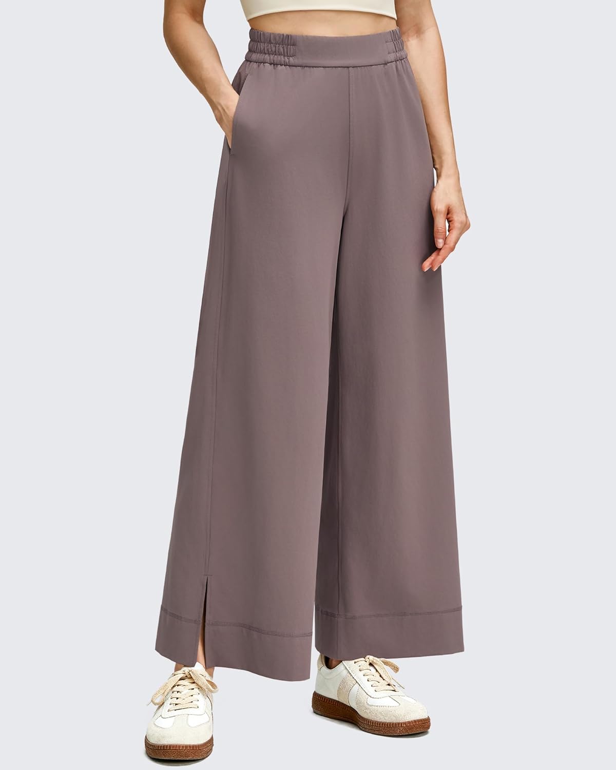 G4Free Strowen Women Lightweight Wide Leg Ankle Pants with Pockets 7/8 Length Yoga Pants Stretchy Casual Travel Trousers - Image 4