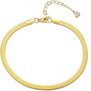 سلسلة كاحل للنساء من كيو جيه ال اي، خلخال مطلي بالذهب عيار 18 قيراط للنساء، خلخال ذهبي لطيف للنساء، مجوهرات شاطئ مقاومة للماء