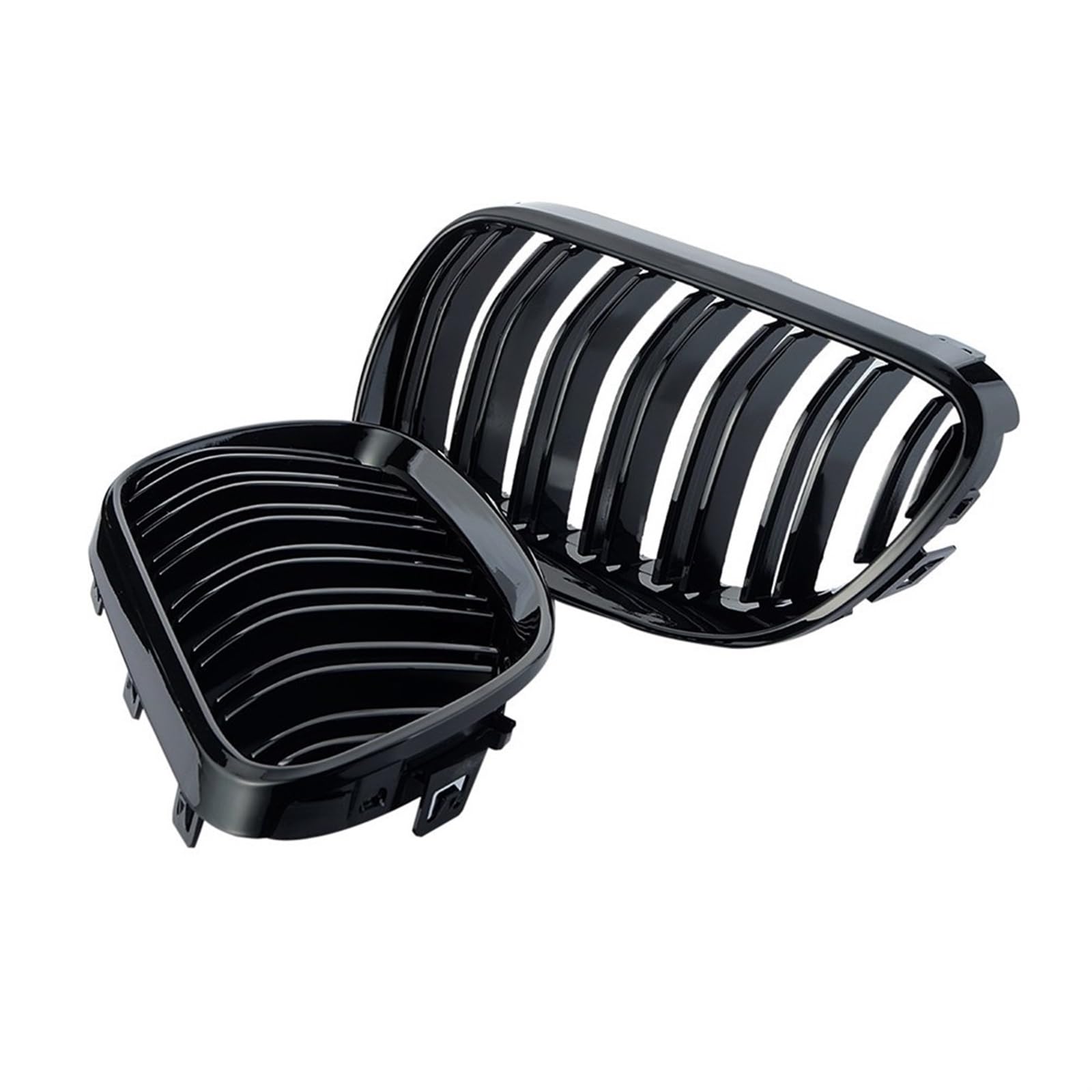 1 para czarny błyszczący podwójna linia przedni grill Grill, dla BMW, E92 LCI E93 318i 320i 328i 335i Coupe 2-DOOR 2010-2014 C/5