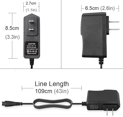 Miniatura 4 de J-ZMQER Cargador adaptador de pared ACDC de 48 V compatible con afeitadora ES-RT77 ES-RT77-S fuente de alimentación de alimentación fuente de